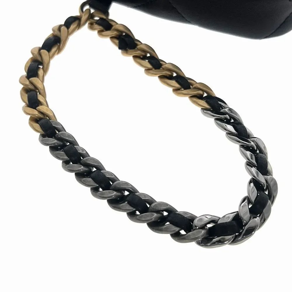 Chanel 19 Chain Clutch Lambskin Coco Black Gold Hardware Silver Hardware Handbag - Picture 9 of 11